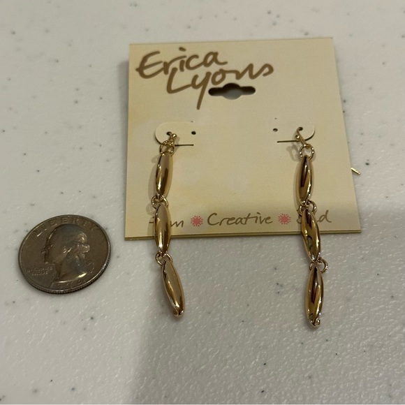 NWT 2 pairs of Earrings- gold tone dangles by Erica Lyons & Croft & Barrow - Picture 3 of 9